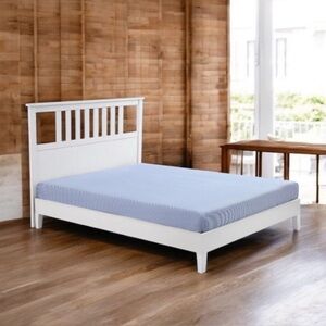 Poppy & Fritz Oxford Stripe Fitted Sheet Blue White College Dorm Twin XL NIP